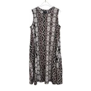 Nicole Miller Snake Print Python High Neck Sleeveless Midi Dress Casual Small